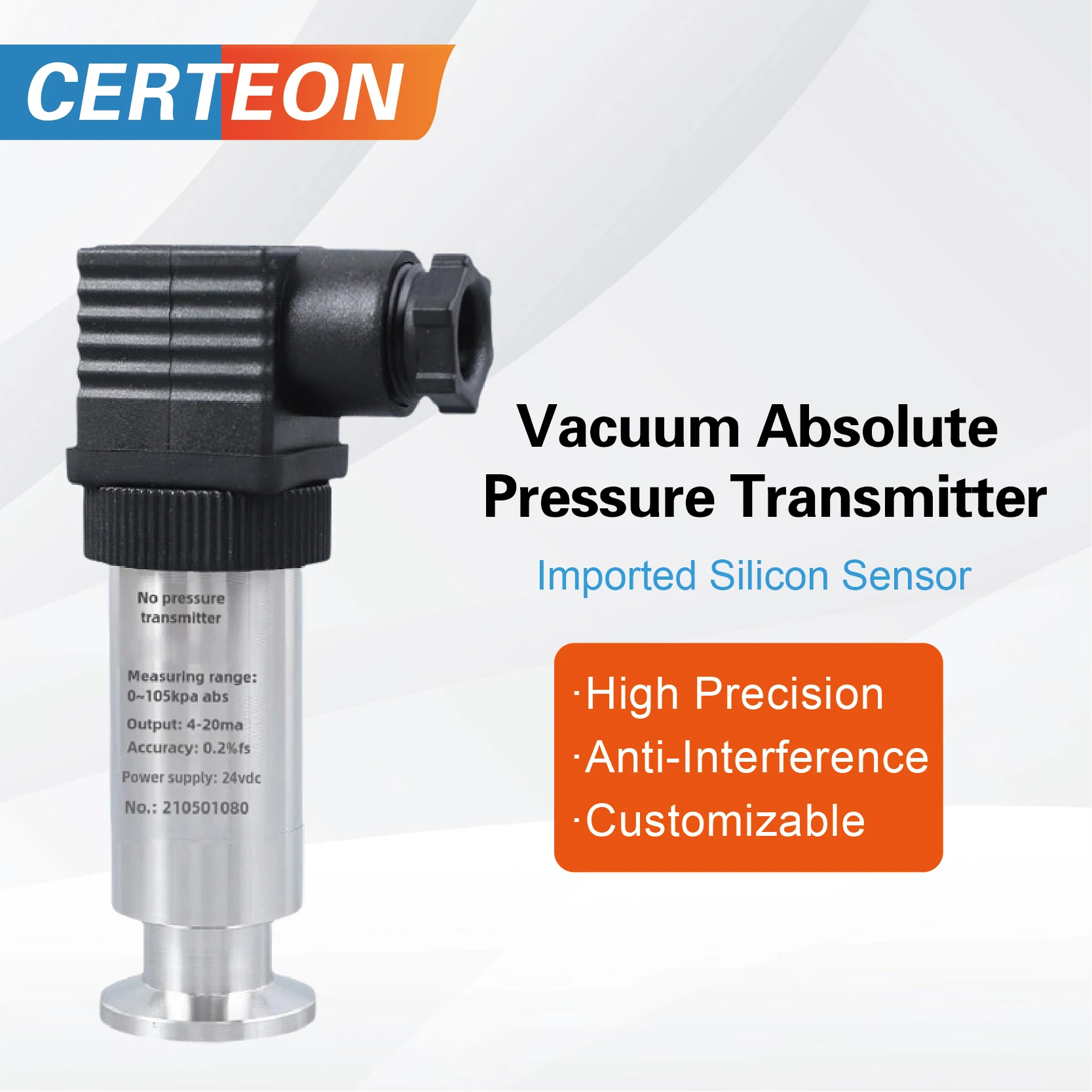 KF16 Vacuum Pressure Transmitter Absolute Pressure Sensor RS485/4-20mA/0-10V /0-5V Digital Vacuum Gauge Industrial Sensor