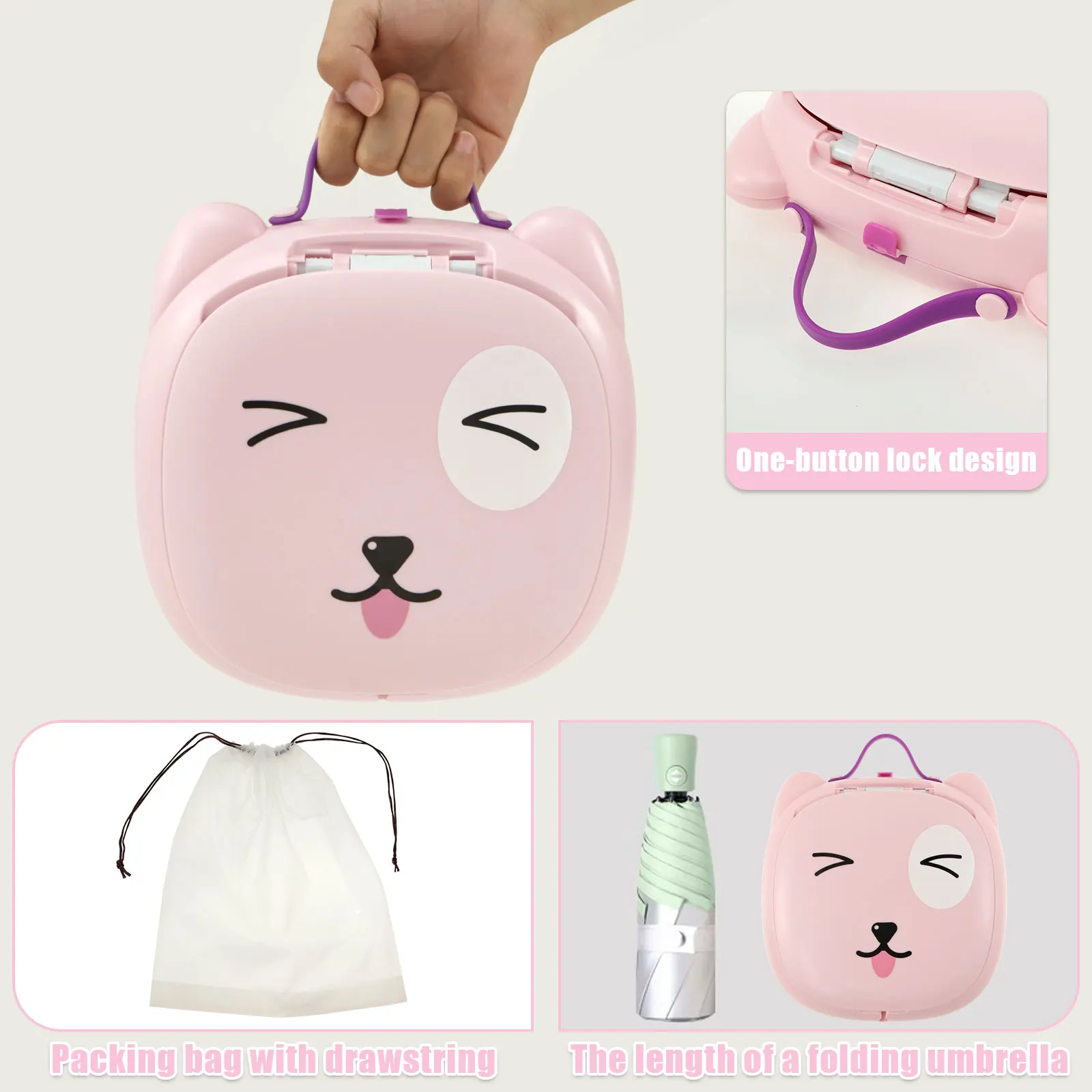 Travel Potty for Kids Toddler ABS Plastic Portable Potty with Stable Anti-slip Bottom Sturdy Curve Design Foldable Potty with