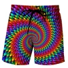 Classic Vertigo Pattern 3D Print Beach Short Pants Mens Rainbow Shorts Swim Trunks Kid Summer Board Shorts Funny  Mens Clothing  4