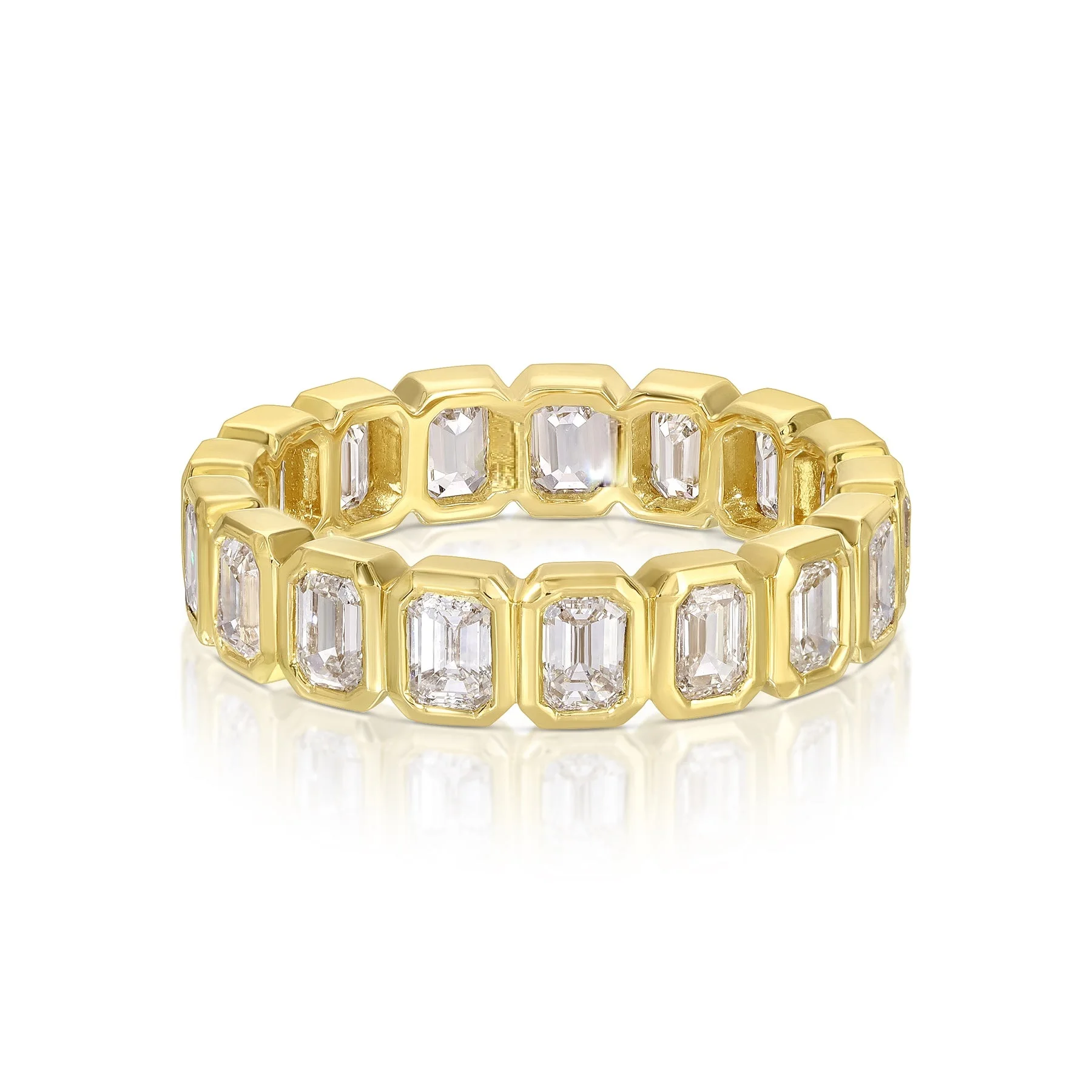 925 Sterling Silver Bezel Set Rectangle Cubic Zirconia CZ