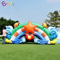 Theme Park Equipment 6x2.5m Inflatable Background Wall For Decoration Kids Summer Party Blow Up Ocean Backdrop Balloon Toys 1