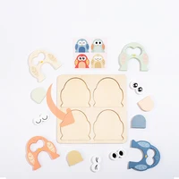 Wooden Owl Matching Puzzle, Owl Face Changing Shape Puzzle, Exercise Concentration And Hand Eye Coordination Skills 2