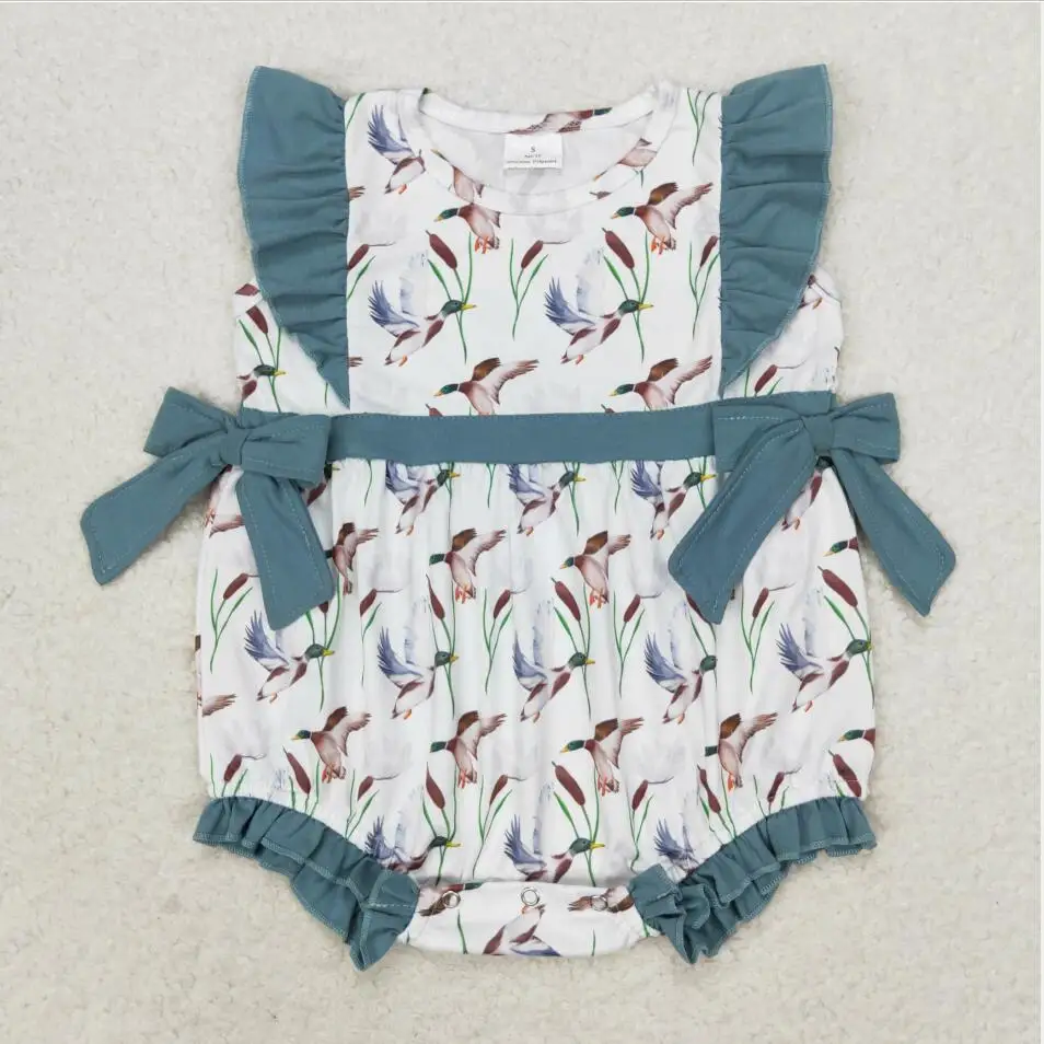 Girls Clothing Chicken embroidery Bubble Boutique short sleeve Summer baby clothes baby boys girls camo Romper set Jumpsuits