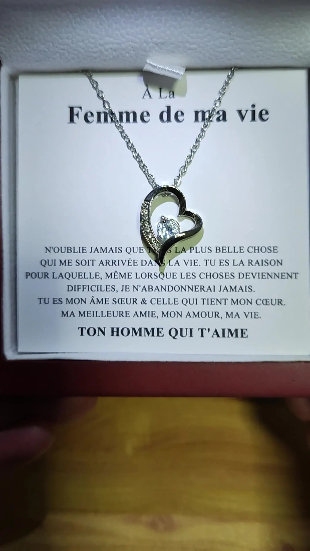 Collier Cœur Français Pour Femme - Cadeau Saint-Valentin Noël Anniversaire En Or