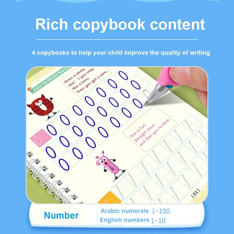 Writing Exercise Books English Groove Magic Practice Copybook Children's Book Learning Numbers Letters Alphabet Calligraphy Gift - 5