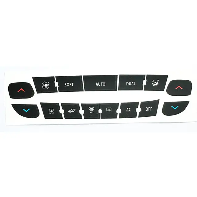 Autocollants Boutons Climatisation Pour Citroën – Compatible C4, Grand C4 Picasso – Réparation Panneau – Noir, Matériau ABS