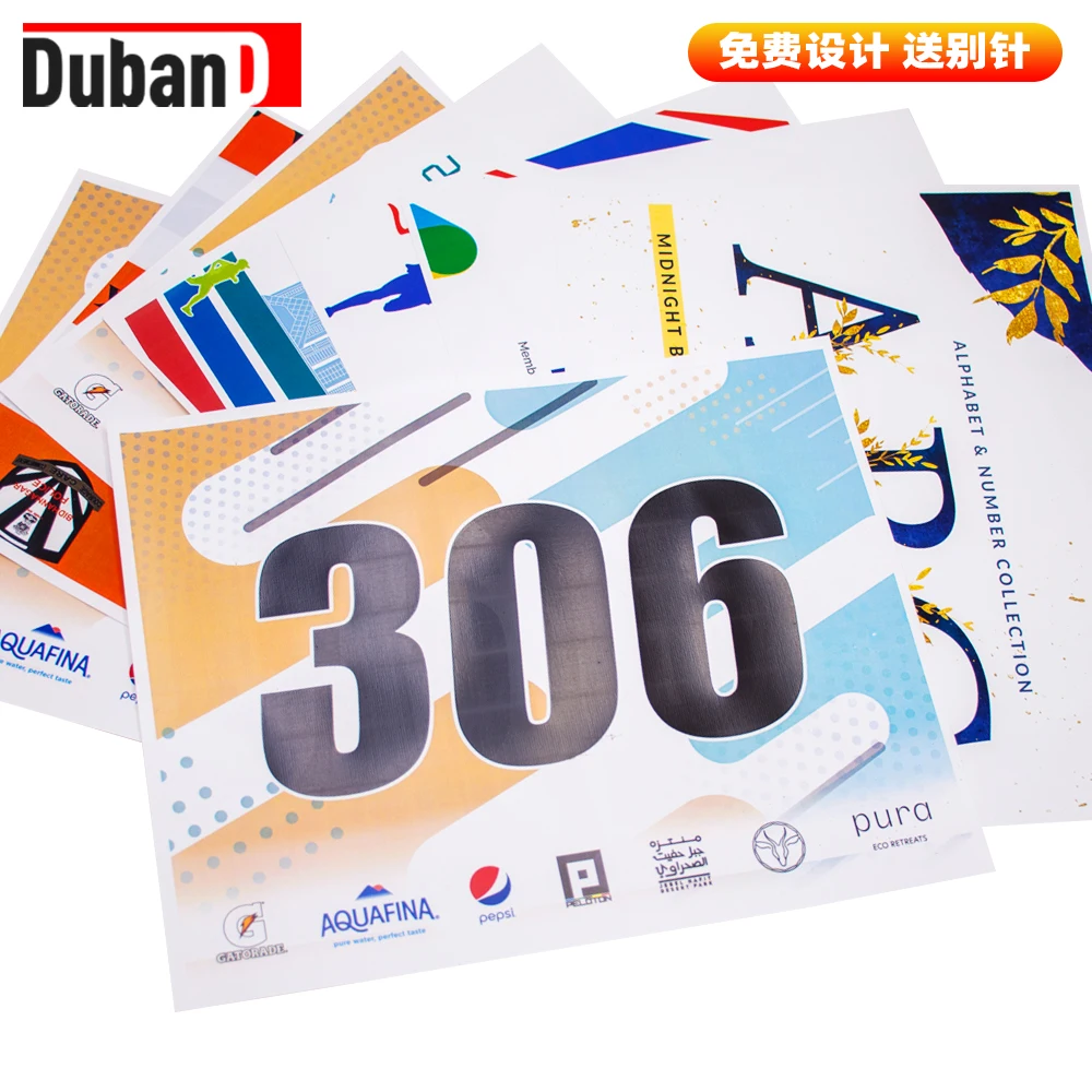 Running bib Competitor Number with safety pin 24x16cm,Tyvek tear resistant and waterproof for marathon events