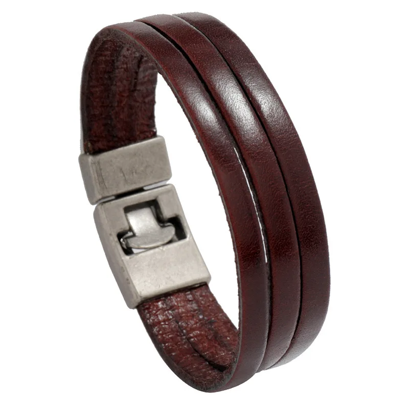 Leather Viking Bangle Bracelet for Men