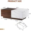 Lift Top Coffee Tables for Living Room, 43" LED Wooden Center Tables with Storage Shelf, Hidden Compartment and Drawer for Home 2