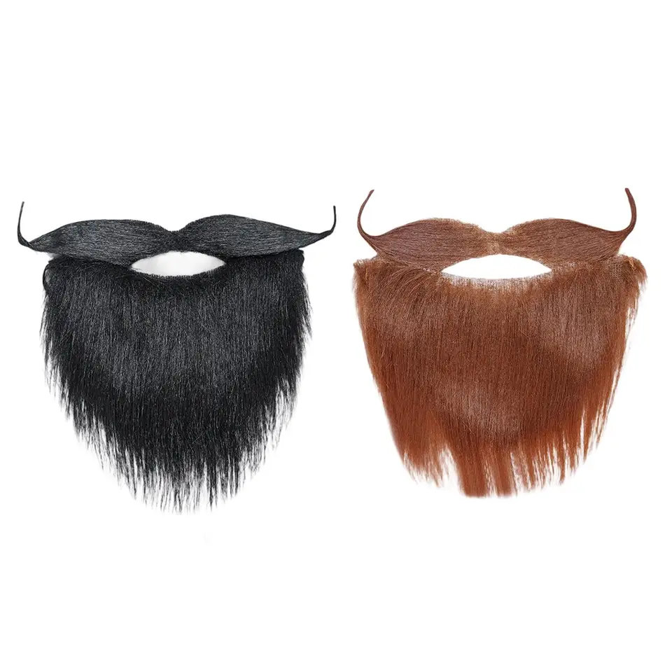 thumbnail image 2 of Beard Mustache Fake Costume Mustaches False Hair Facial Artificial 2 of 11