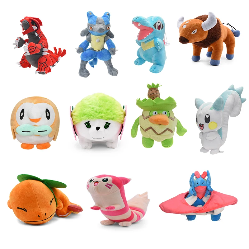 Pokemon Psyduck Charmander Shiny Furret  Azumarill Totodile Groudon Lucario  Tauros Pachirisu Shaymin Mega Plush Stuffted toys 25 styles pokemon plush toys shiny dragonair rayquaza gyarados charizard charmander lycanroc vulpix lucario stuffed peluche doll