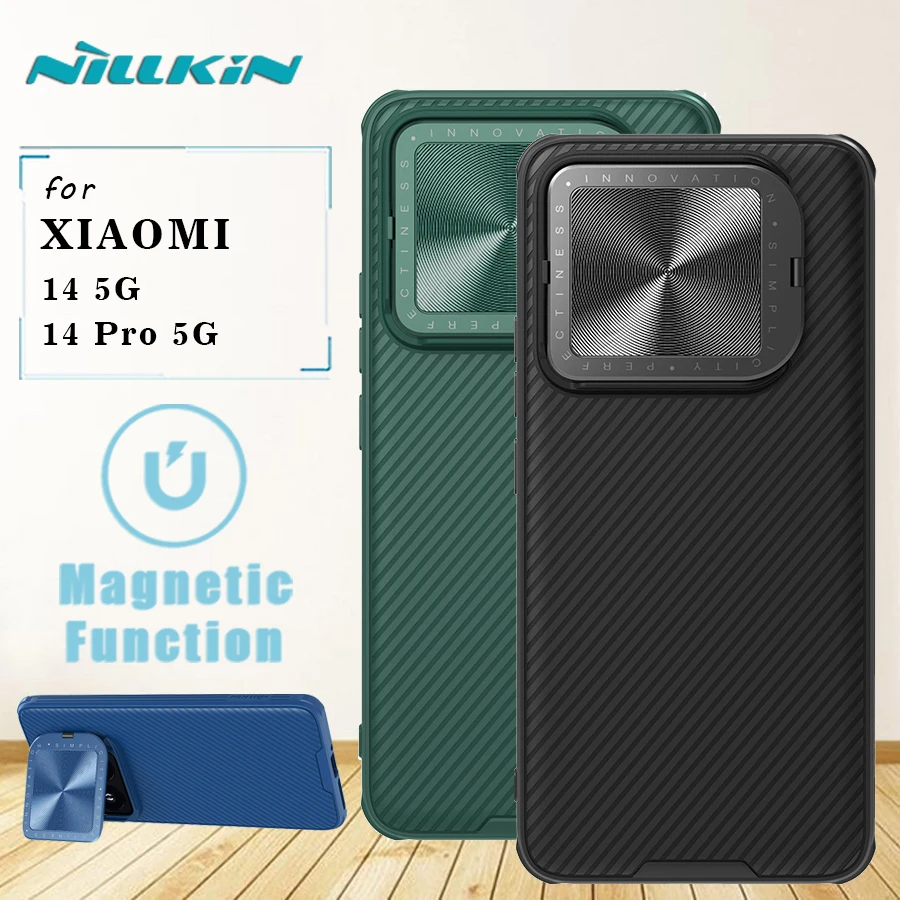 

for Xiaomi Mi 14 / 14 Pro 5G Magnetic Case Nillkin Camshield Prop Camera Protector wirh Stand Shockproof Back Cover for Mi 14