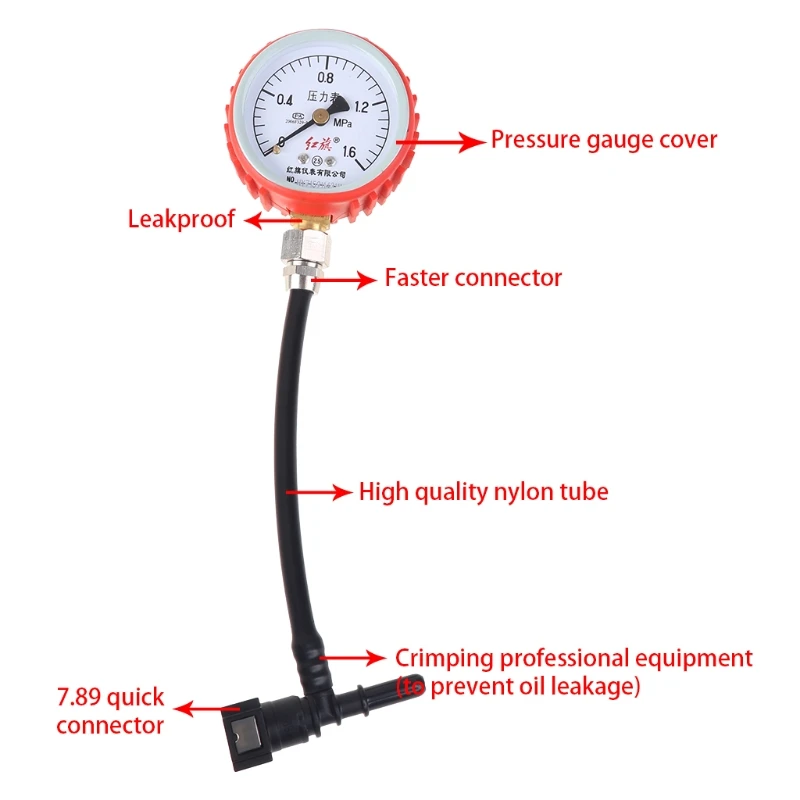 Manomètre de pression de carburant pour moto et voiture, 0-1MPA, outil de  test avec connecteur 7.89 et 9.49mm - AliExpress