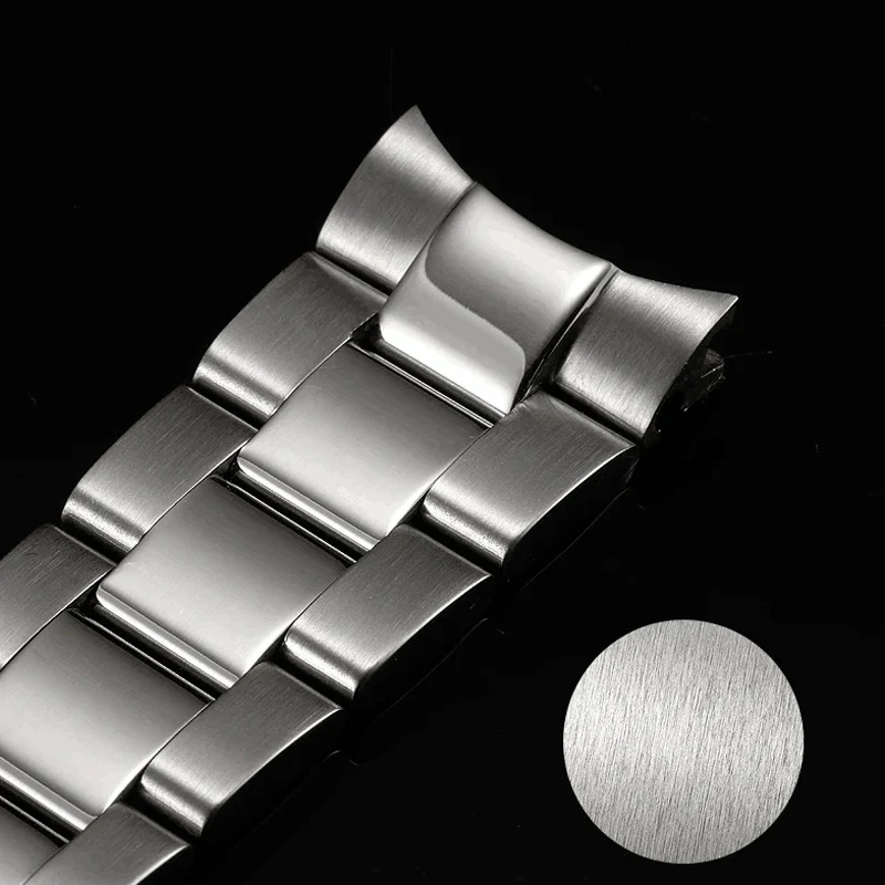 Premium 904L Stainless Steel Oyster Watch Band - Men's Elegant Metal Strap, 20mm/21mm