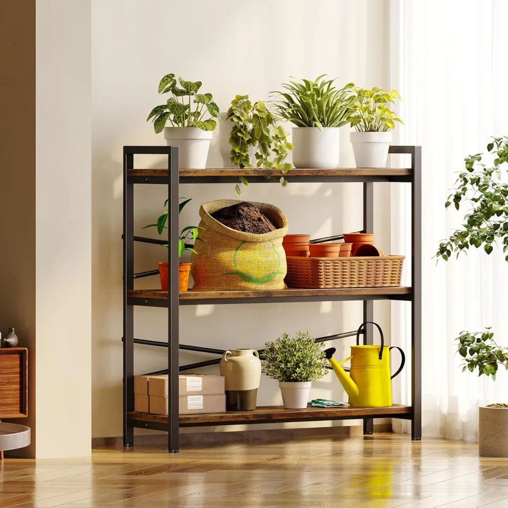 3 Tier Bookshelf 31.49" Width, Book Shelf Storage and Organization, Large Books Shelves for Home Living Room, Bookcases 5