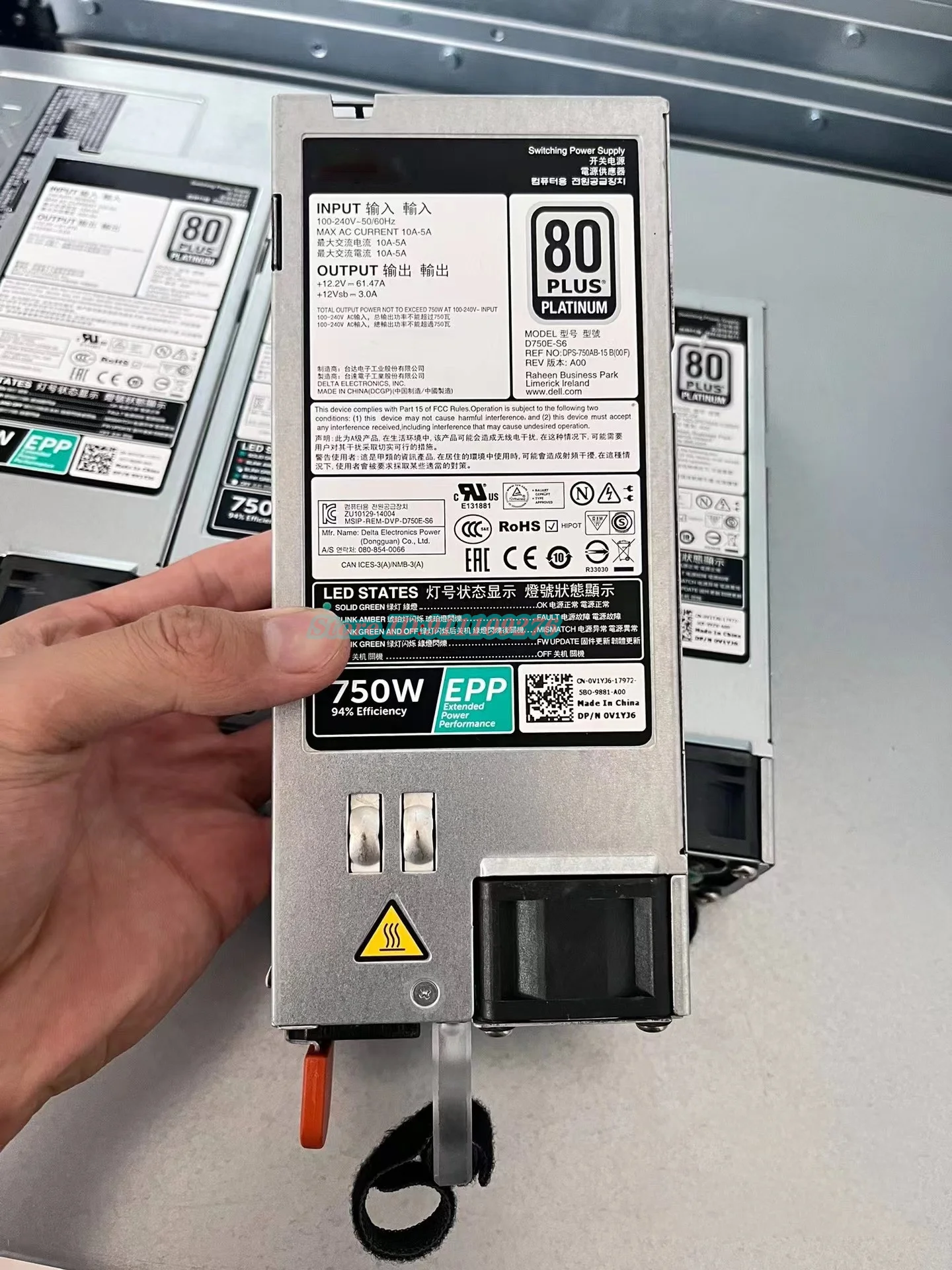 D750E-S6 E750E-S1 750W Per Dell R630 R730 R730Xd R740 R640 R530 Server Alimentatore Epp, 0V1Yj6 05Rhvv 0Pjmdn 0 Tpj2X
