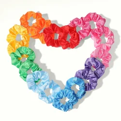 12PCS Fashionable Satin Hair Scrunchies Set - Vibrant Colors (PJ079 - 18PCS - A1d)