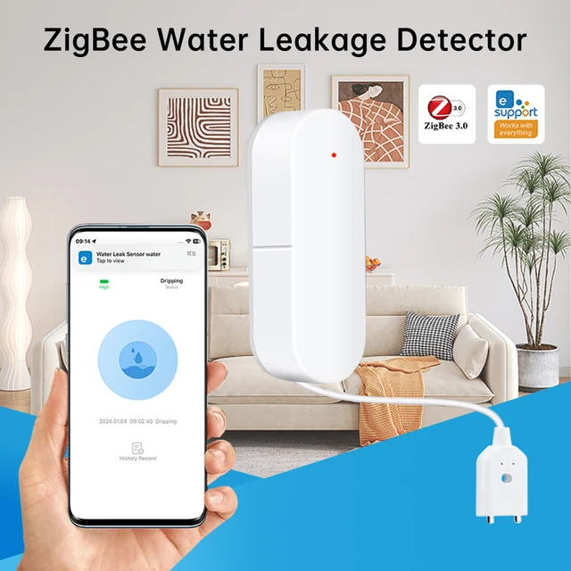 Zigbee Water Level Sensor Smart Water Leakage Alarm Detector Flood Alert Overflow Security Protection Smart Life eWeLink 1