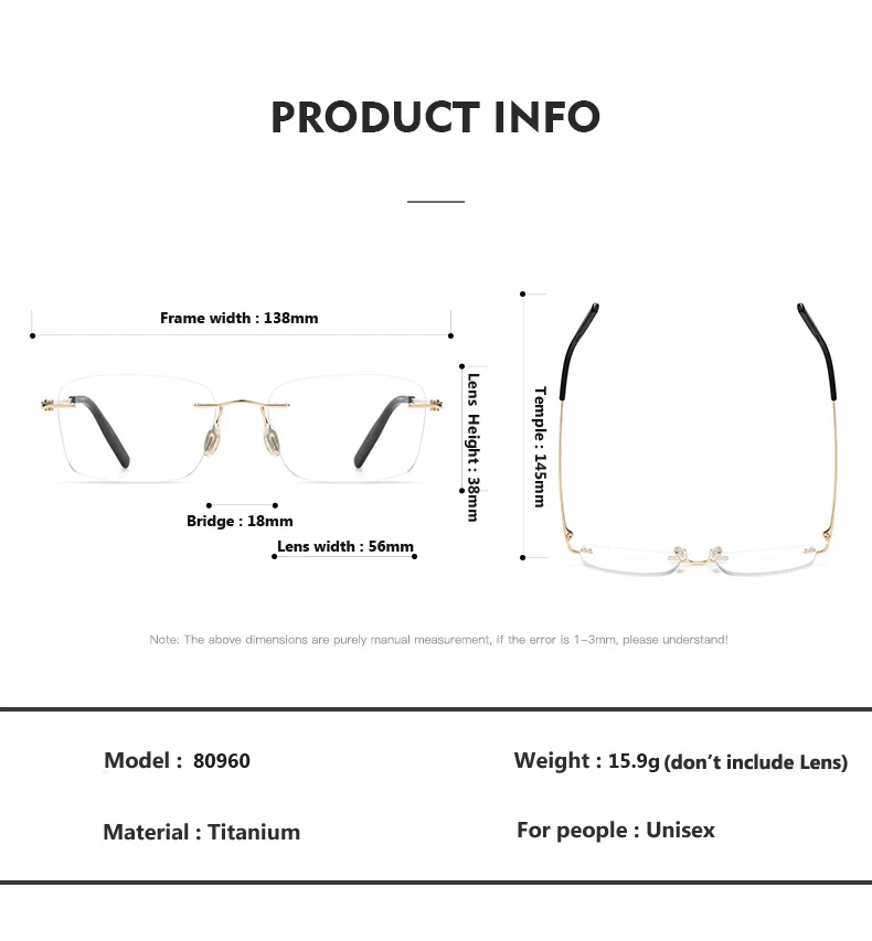 Oveliness Rimless Eyeglasses - Image 4