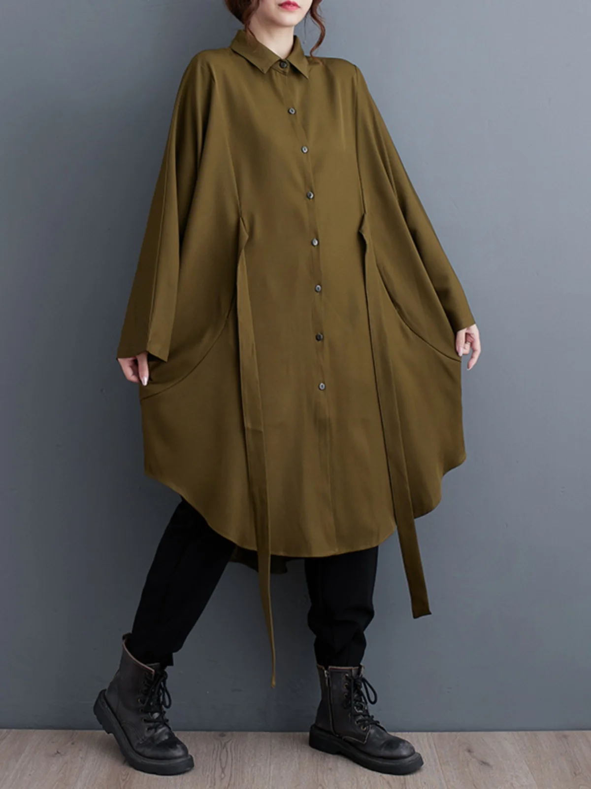

SuperAen Shirt Dress Women's Korean Design High End Women's 2023 New Autumn Loose Style Dress