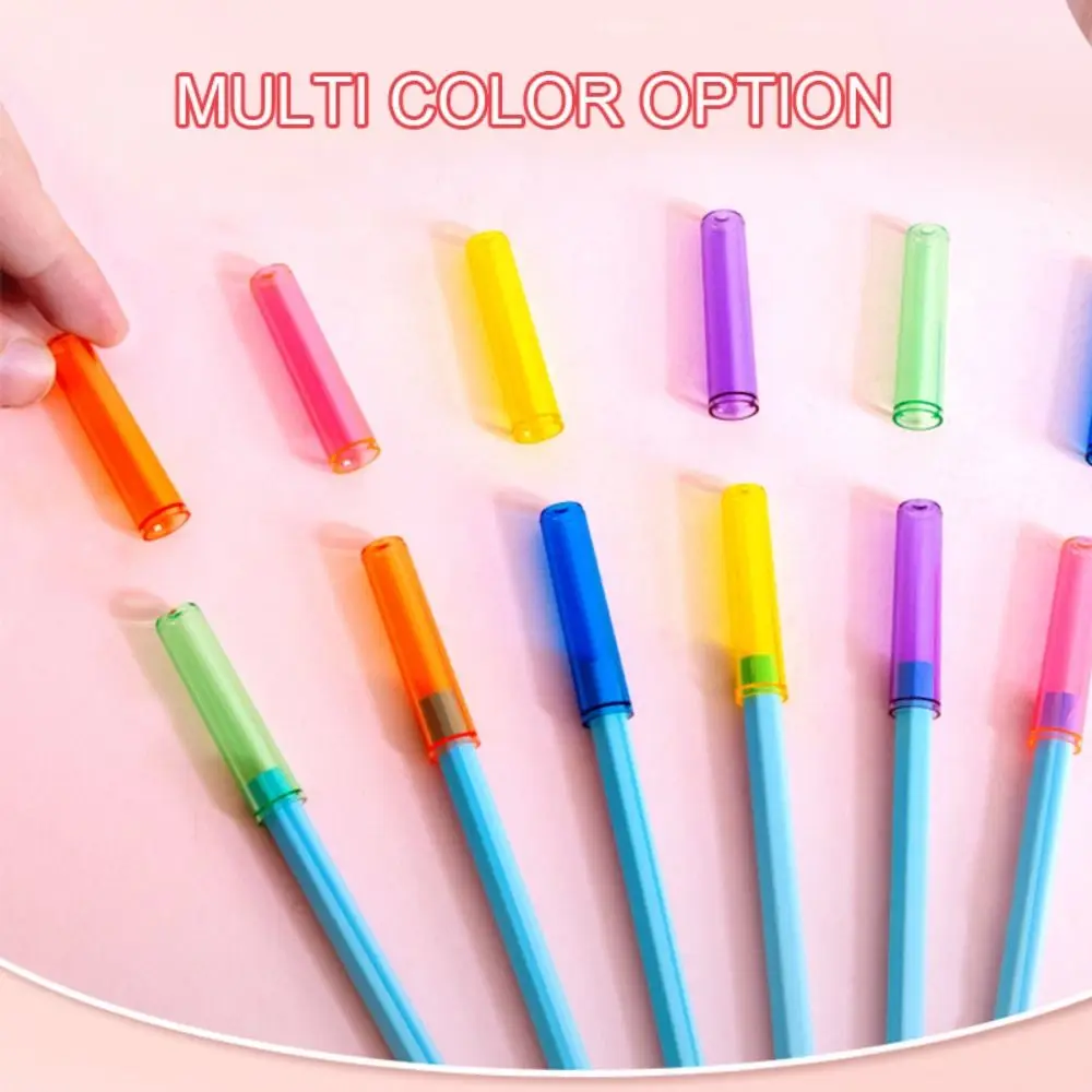 24/50PCS Cute Creative Stationery Students Gift Candy Color Pencil Protector Pencil Cap Pencil Extender Pencil Cover 10pcs diy replaceable 10colors pastel pencil creative colored painting crayons graffiti pencil cute kids drawing stationery