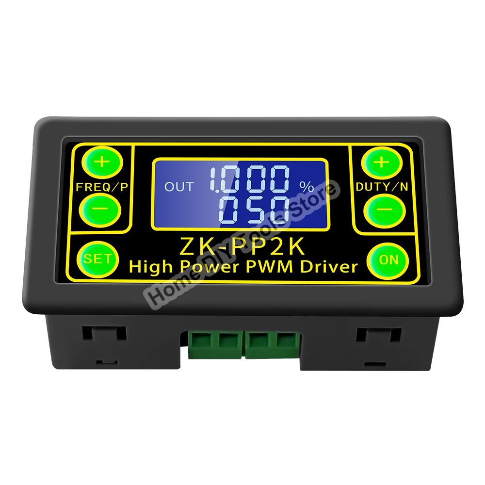 ZK-PP2K PWM 신호 발전기 8A 드라이버 모듈 모터/램프 듀얼 모드 LCD PWM 펄스 주파수 듀티 사이클 조정 가능한 모듈