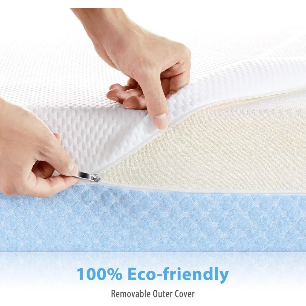 Dual Sided Comfort Memory Foam Toddler Bed Mattress, Triple-Layer Breathable Premium Baby Mattress for Infant and Toddler 2