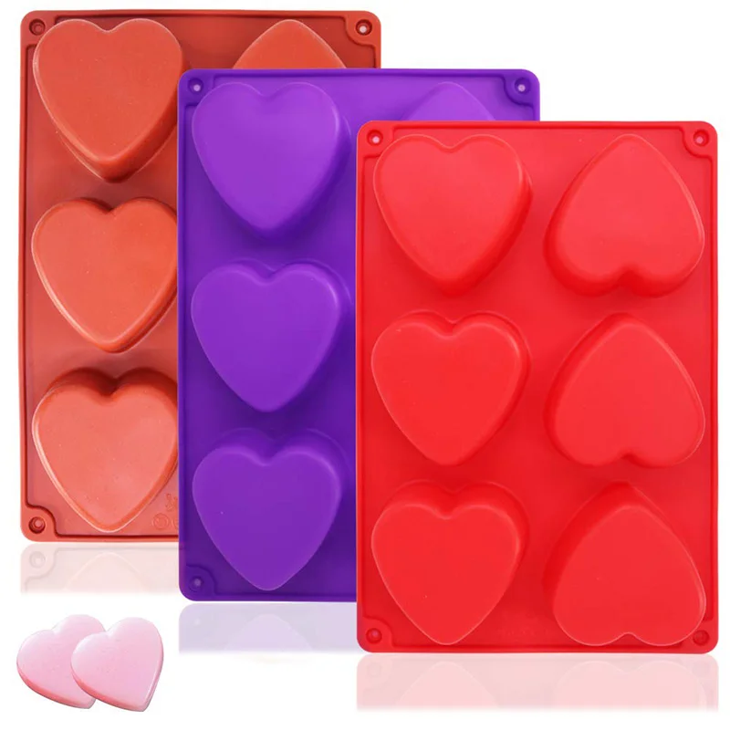 2-Pack Large Heart Silicone Molds – Perfect For Valentine's Day Chocolate, Soap, Candles, & Baking! 11 Cavities Each, Food-Grade & Reusable