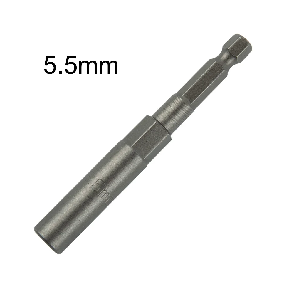 1PCS 80mm Length 1/4" Hex Hex Sockets 5.5-17mm Drive Magne Socket Impact Nut Bolt Drill Bits Power Drill Screwdriver Sleeve