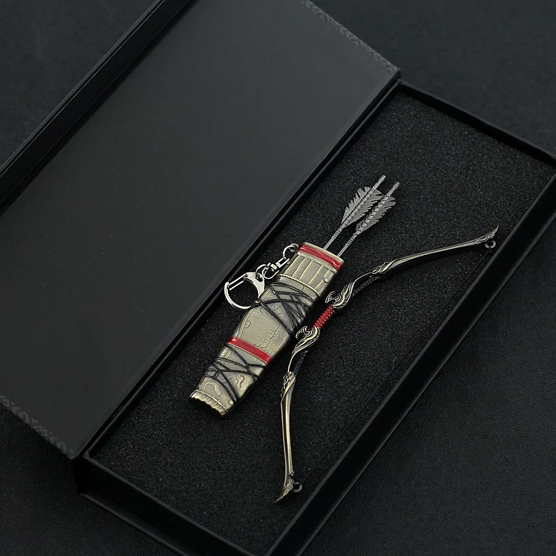 God of War Weapon Atreus Talon Bow Kratos Blades of Chaos Game Keychain Weapon Knife Katana Sword Samurai Gifts Kid Toys for Boy 6