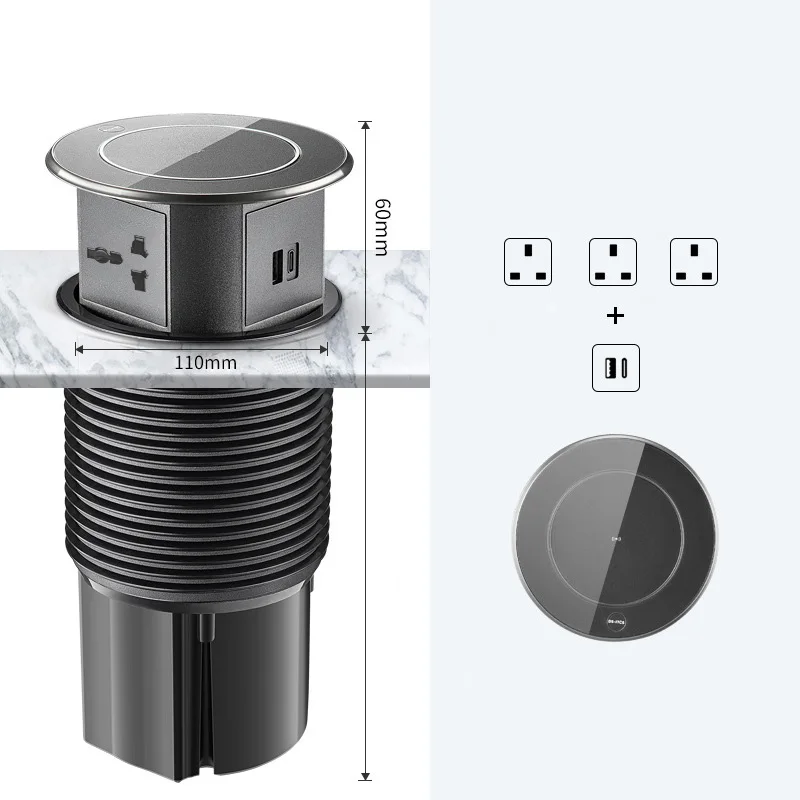 

Lift Socket Recessed Island Kitchen Electric Smart Concealed Desktop Multifunctional Plug And Socket
