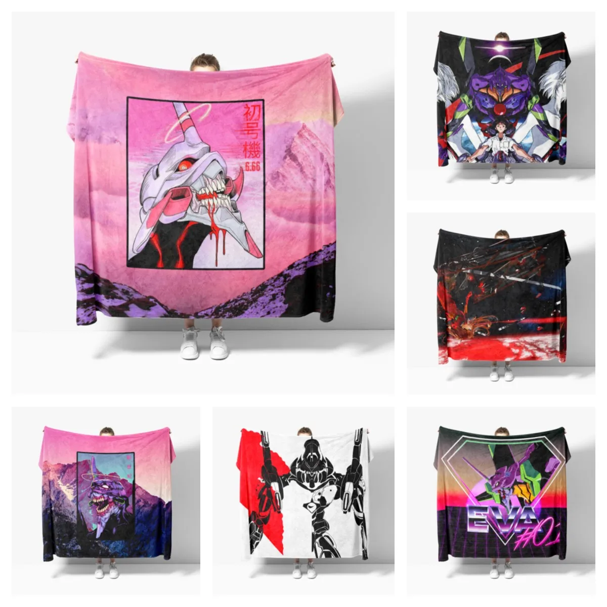 

New Century Anime Soft Flannel Blankets Breathable Super Warm Bedding & Travel Blankets Throw Blankets Customizable Bed Blankets