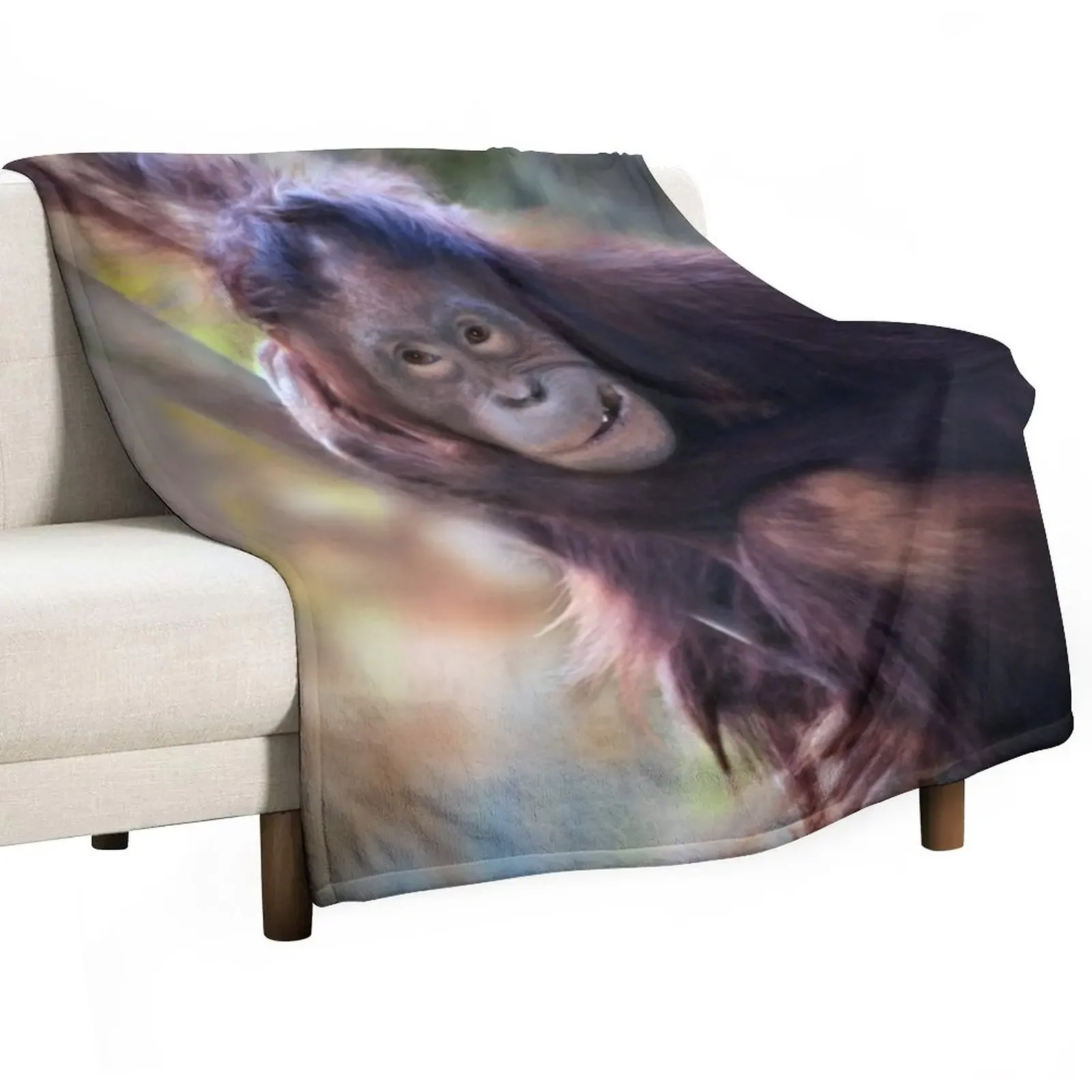 

New Orangutan Throw Blanket Personalized Gift Thermal Blankets