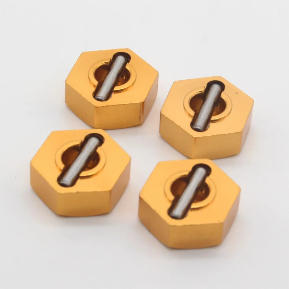 4pcs Aluminum RC Wheel Hex Nut HSP 12MM Hexagonal Wheel Seat 102042 02100 1/10 Upgrade Hub Adapter for 4WD RC Car Himoto