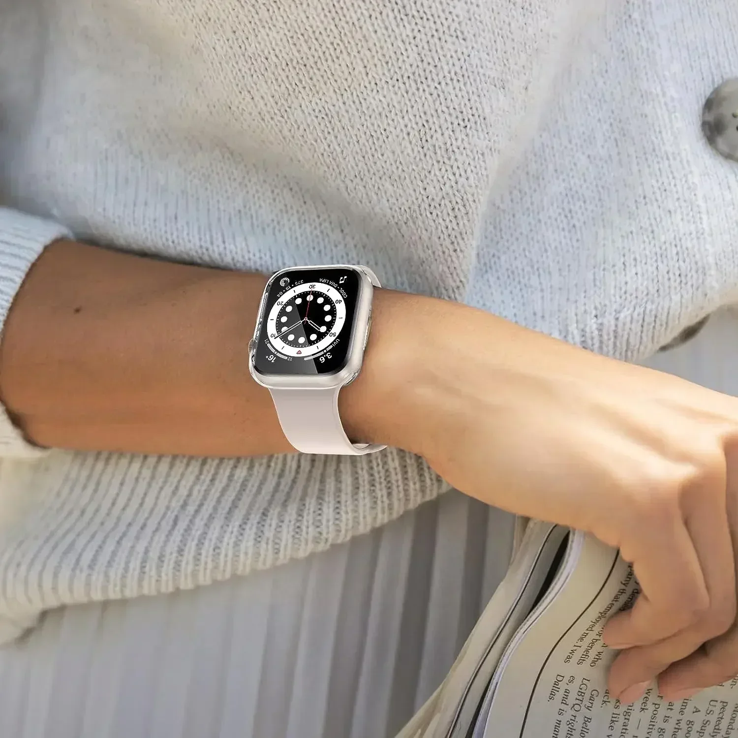 Case For Apple Watch 44mm 45mm 41mm 40mm No Screen Protector Full TPU bumper Cover iwatch series 9 8 7 SE 6 5 4 Accessories