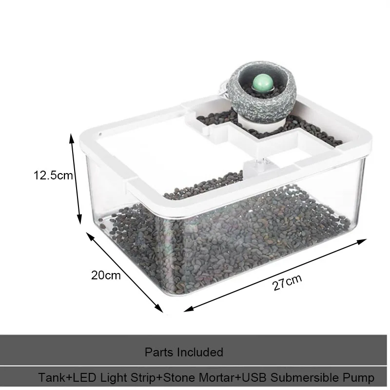 Side view of the tank showing dimensions