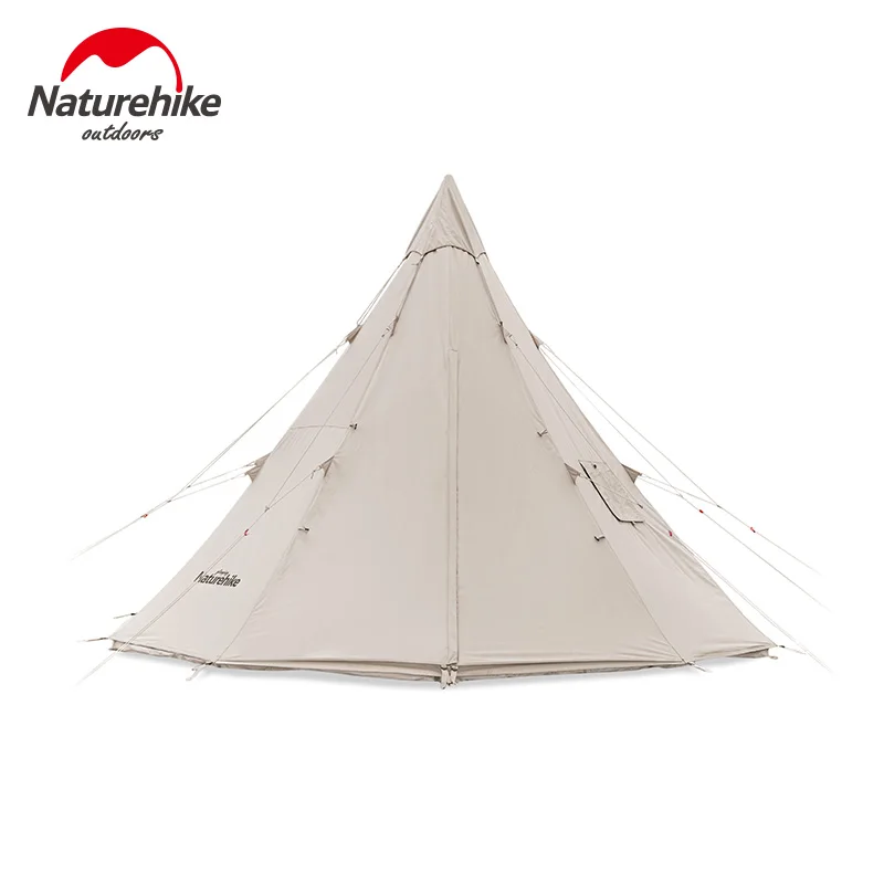 

Палатка Naturehike туристическая на 5-8 человек, хлопок, пирамида, ветрозащитная, для семьи, NH20ZP002, 2023