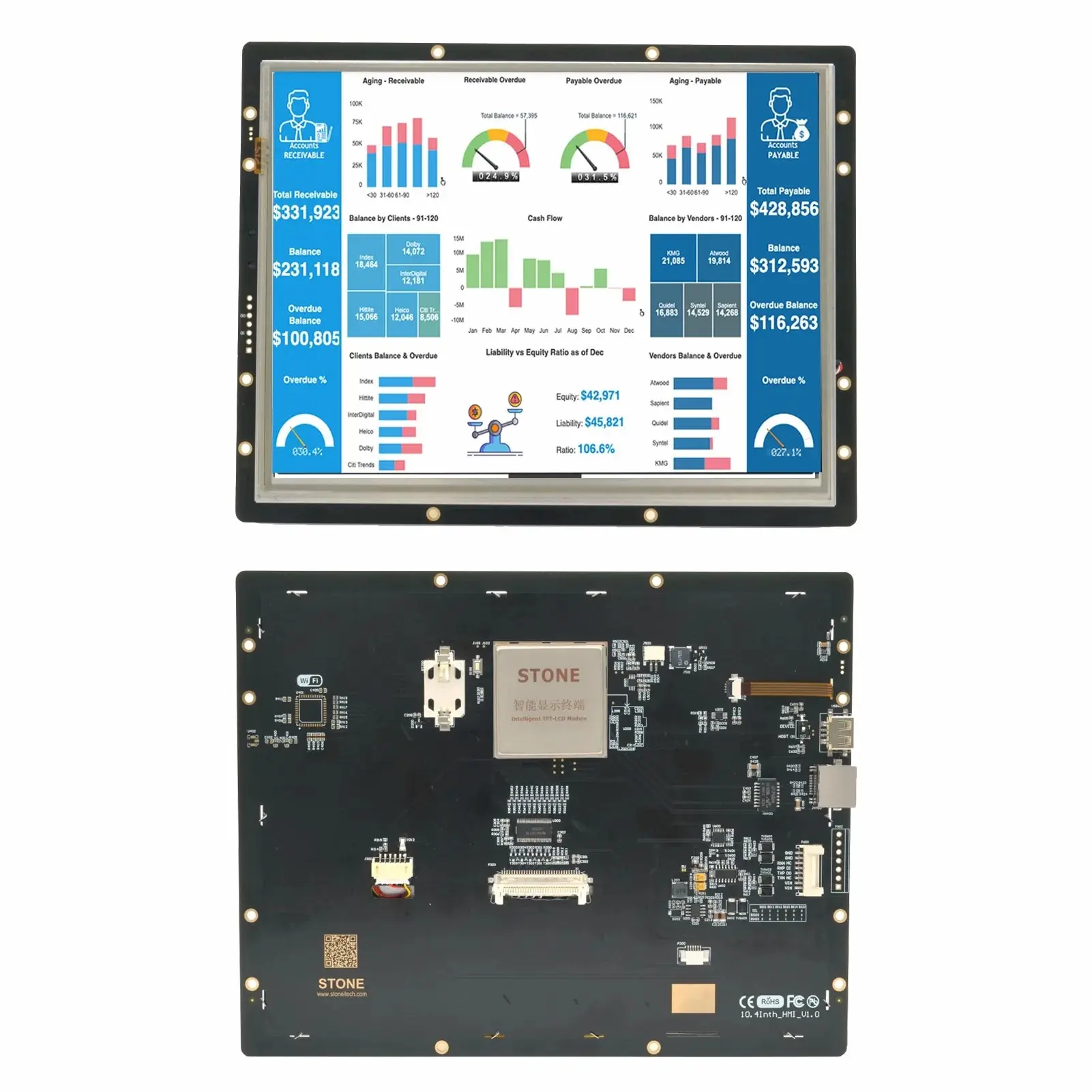 

10.4" SCBRHMI HMI Intelligent Smart UART Serial Touch TFT LCD Module Display Panel for Equipment Use