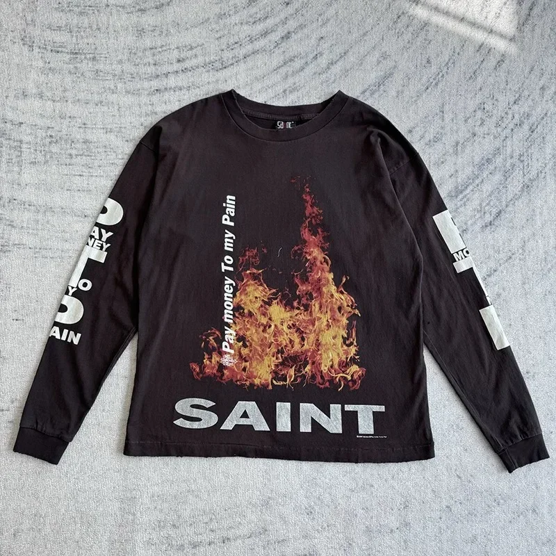 Fiery Lightning Saint Oversized Long Sleeve T-Shirt