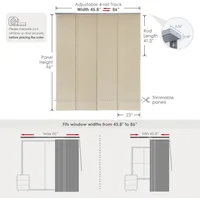 GoDear Design Adjustable Panel Track Blinds, Vertical Blinds, Patio Door Blinds,  See-Through, Jute Fabric, Yoga 1