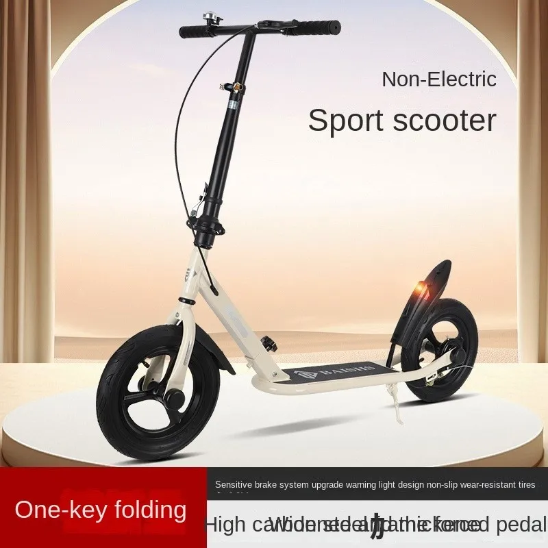 Folding Scooter Easy To Carry with Carbon Steel Frame and Highly Sensitive Brakes for Safe Riding