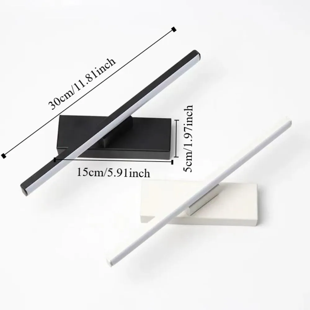 Adjustable LED Wall Light Decoration Rotating Rotatable Mirror Lamp Long Strip Design Tricolor Light Wall Sconces Lighting