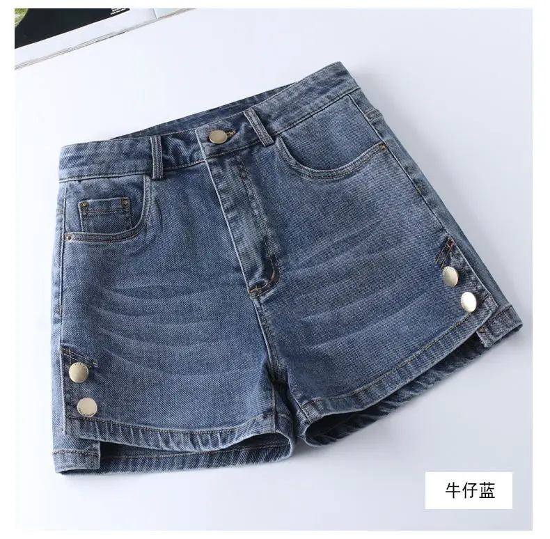 High Waisted Denim Shorts for Women's Summer 2026 New Loose A-line Wide Leg Pants Vintage Denim for External Wear Hot Pants