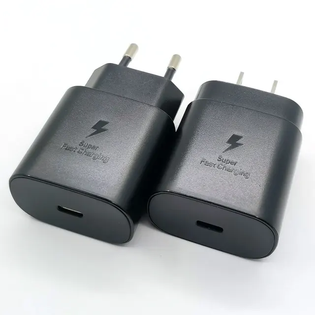 Samsung 25W PD Charger EU / US Plug Super Fast Charge Travel Adapter For Galaxy S24 S23 S22 S21 S20 Ultra Z Flip Fold 6 5 4 3 2 1