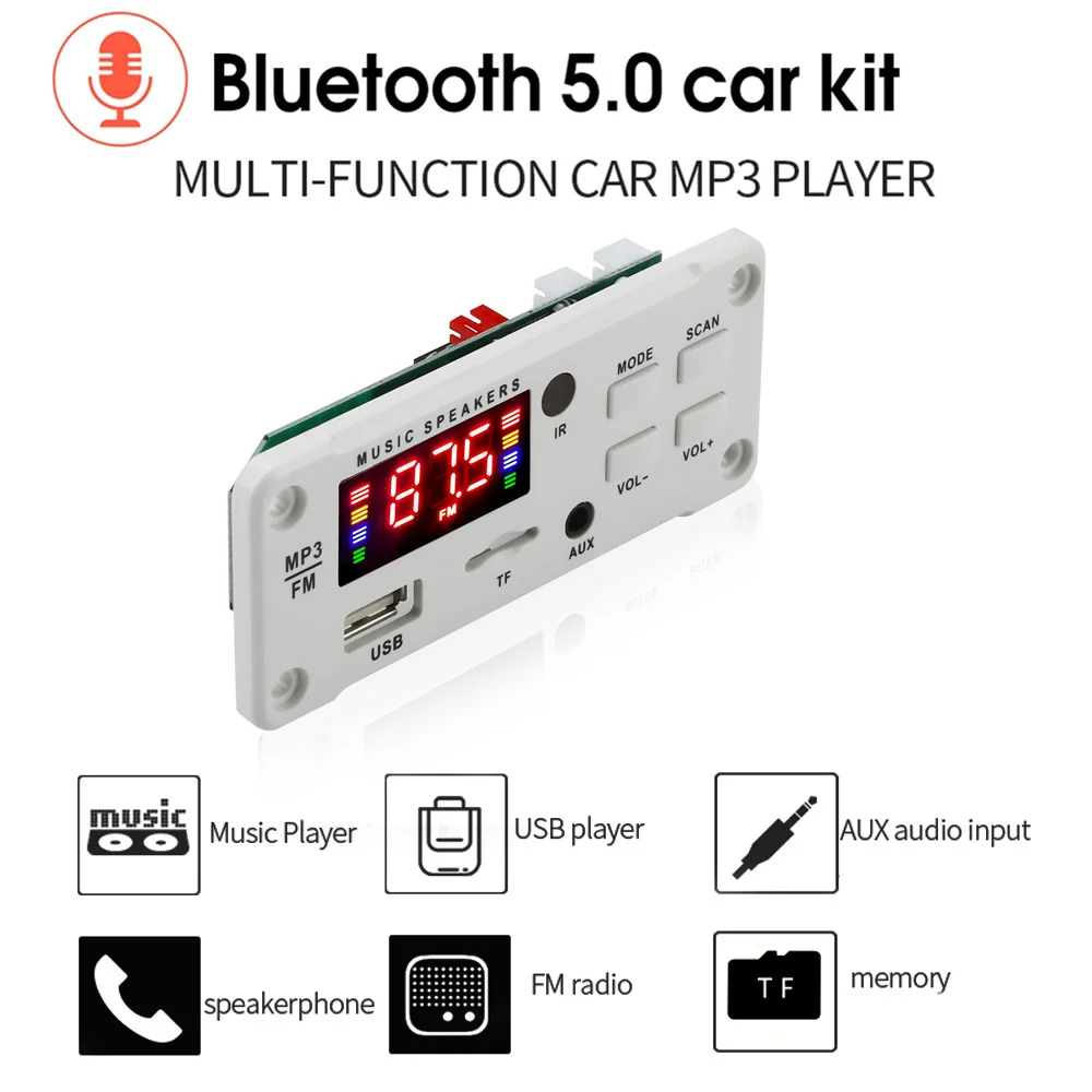 High-Power Bluetooth Audio Module with MP3 Player & Radio
