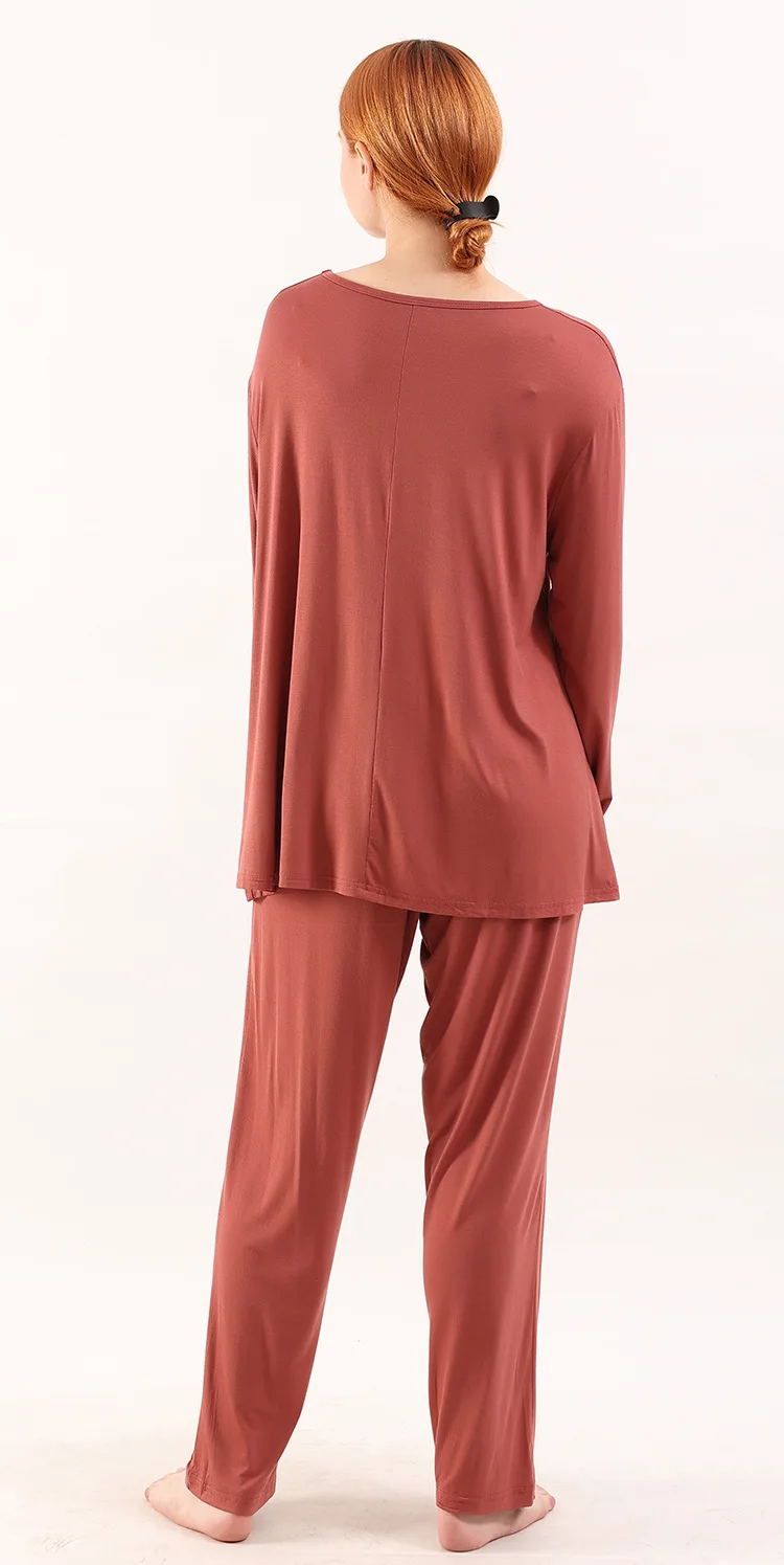 Loose Pajama Set Women Bamboo Fiber 2pcs