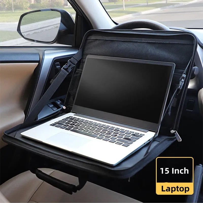 Car Laptop Desk Foldable Steering Wheel Work Table Food Tray Seat Back Organizer Universal for