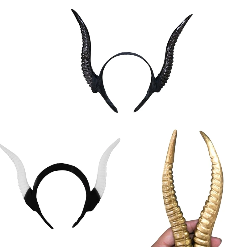

Gothic Devil Sheep Horn Headband Cosplay Taking Photo Props Multi Color Dropship