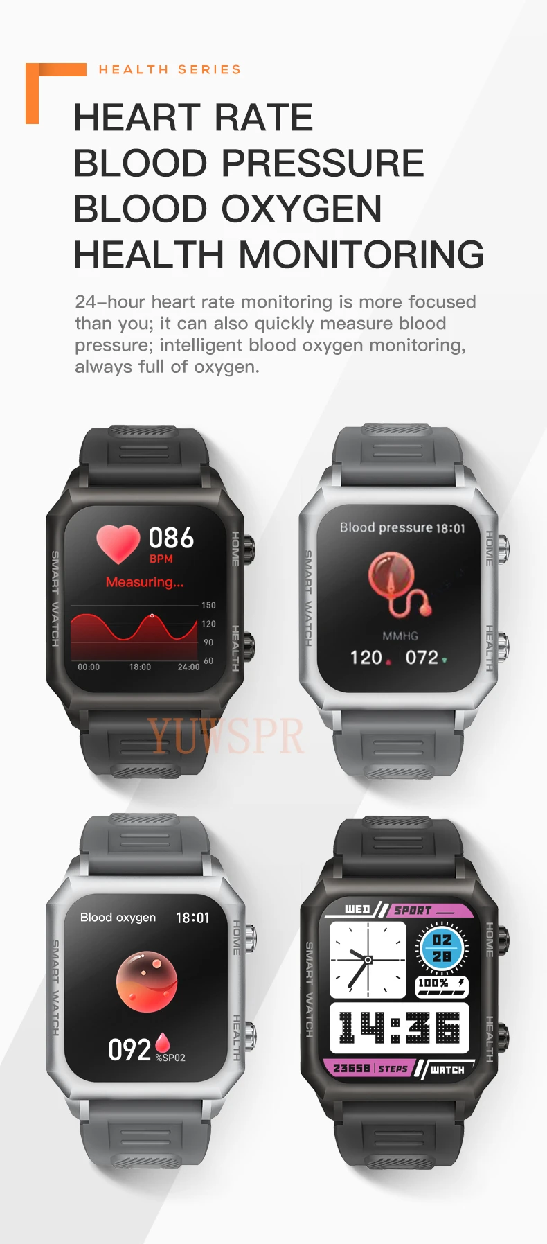 NEW Smart Watches Laser Health Assistant Heart Rate Blood Pressure Healthy Tracking Watch for Xiaomi Android 6.0 IOS 11.4 F900