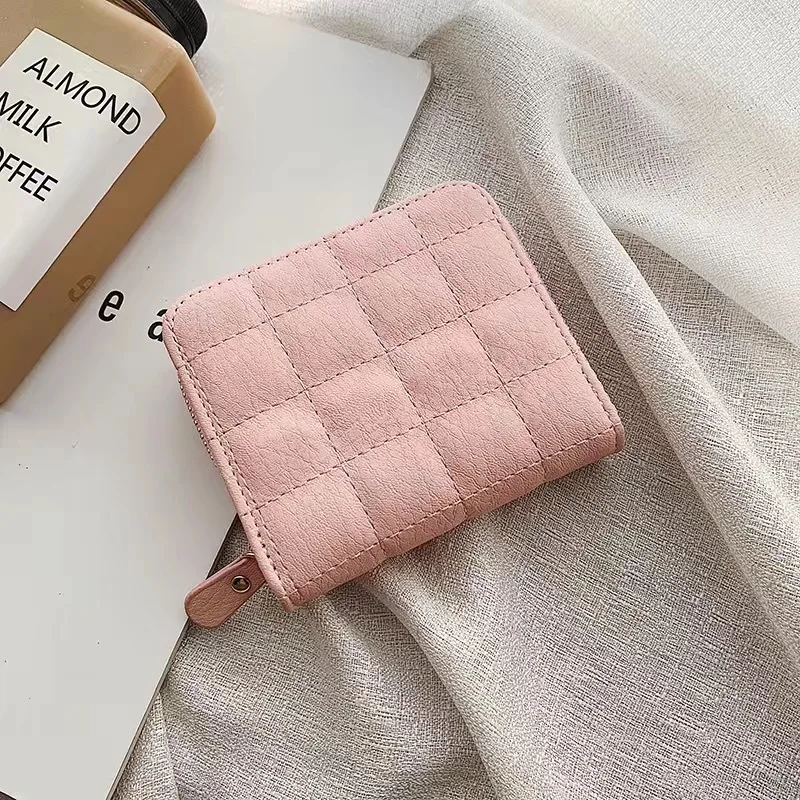 Elegant Women's Minimalist Leather Clutch with Embroidered Design